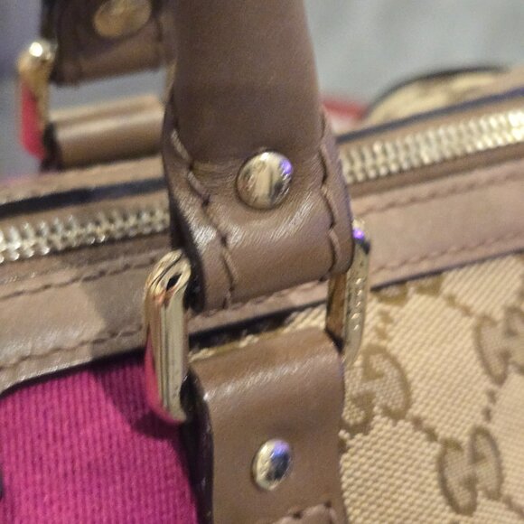 Gucci Monogram Vintage Web Medium Boston Purple Brown - Picture 9 of 16